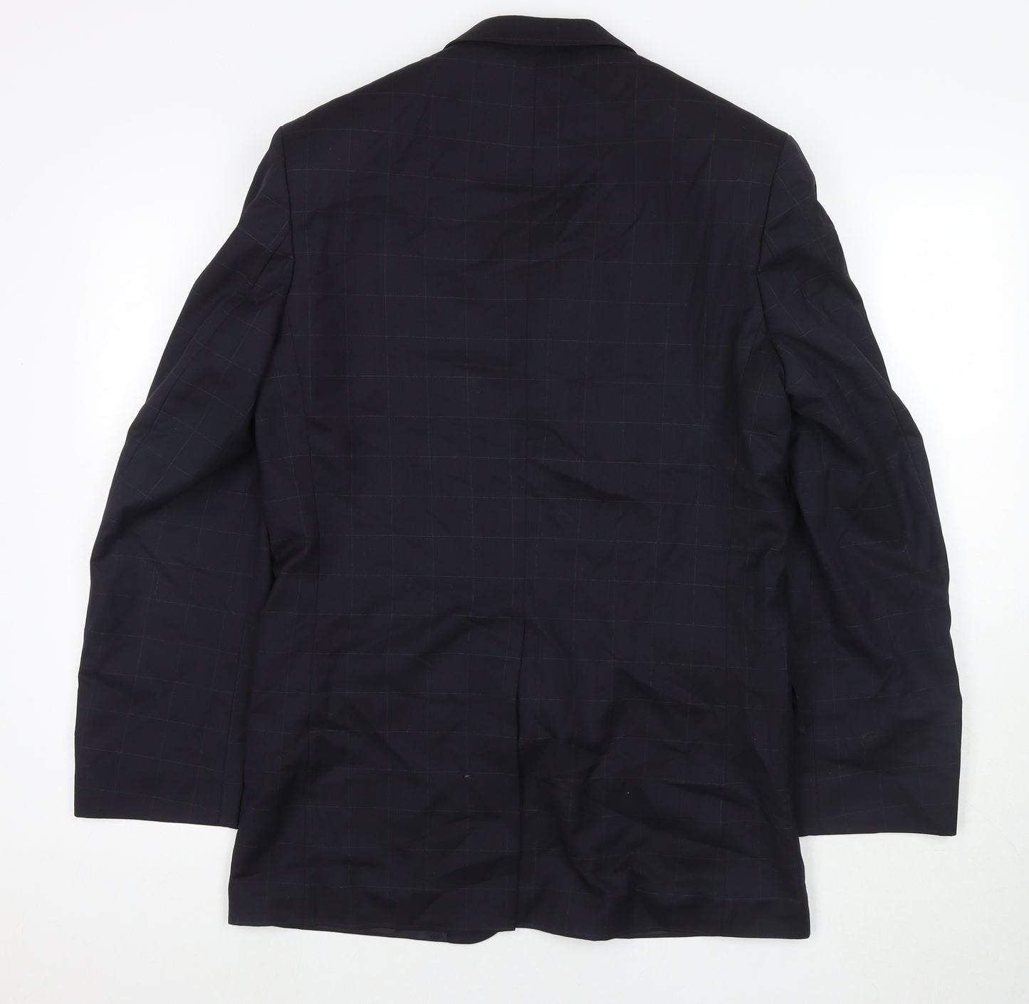 NEXT Mens Blue Check Wool Jacket Suit Jacket Size 36 Regular