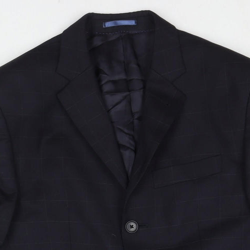 NEXT Mens Blue Check Wool Jacket Suit Jacket Size 36 Regular