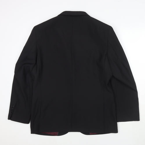 Fellini Mens Black Polyester Jacket Suit Jacket Size 42 Regular