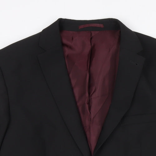 Fellini Mens Black Polyester Jacket Suit Jacket Size 42 Regular