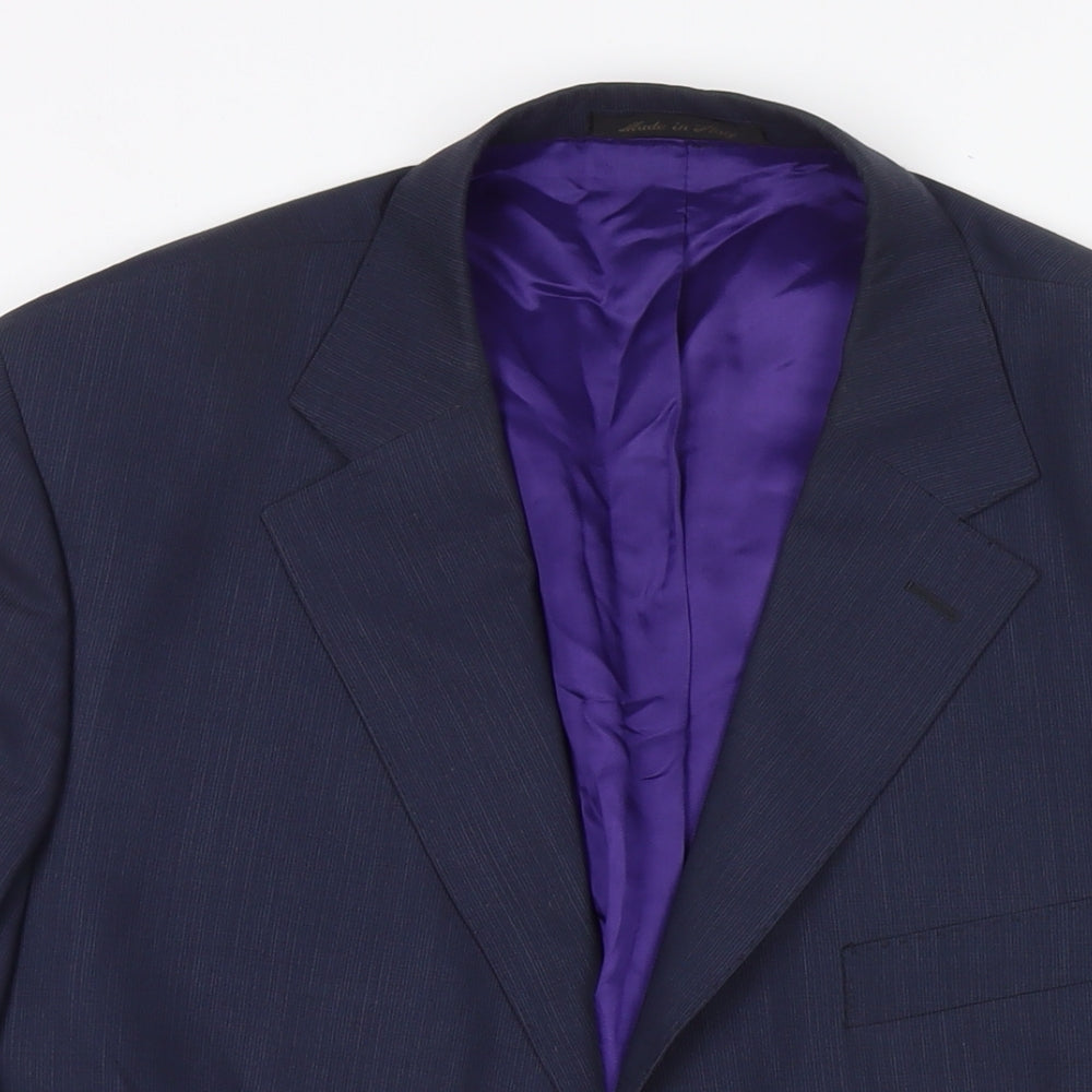 Ozwald Boateng Mens Blue Wool Jacket Suit Jacket Size 46 Regular