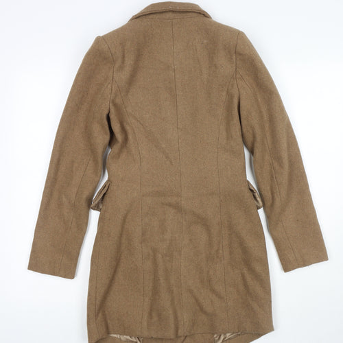 Angeleye Womens Brown Overcoat Coat Size 8 Button