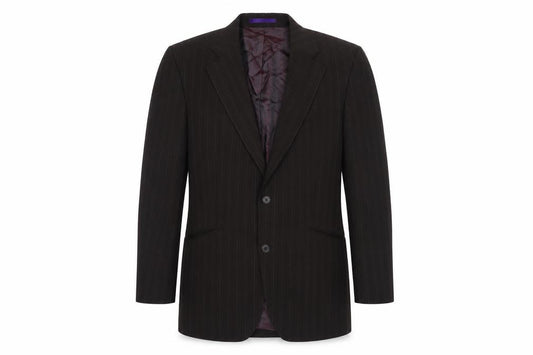Front view of Limehaus men’s brown polyester jacket suit jacket, size 38, regular