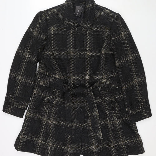 Dorothy Perkins Womens Black Overcoat Coat Size 20 Button