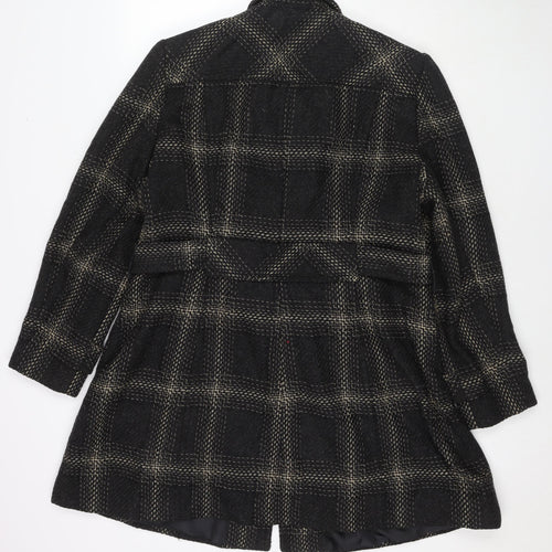Dorothy Perkins Womens Black Overcoat Coat Size 20 Button