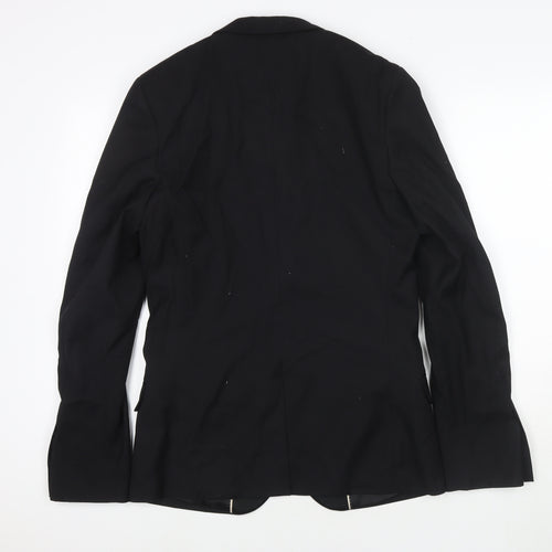 Topman Mens Black Polyester Jacket Suit Jacket Size 36 Regular
