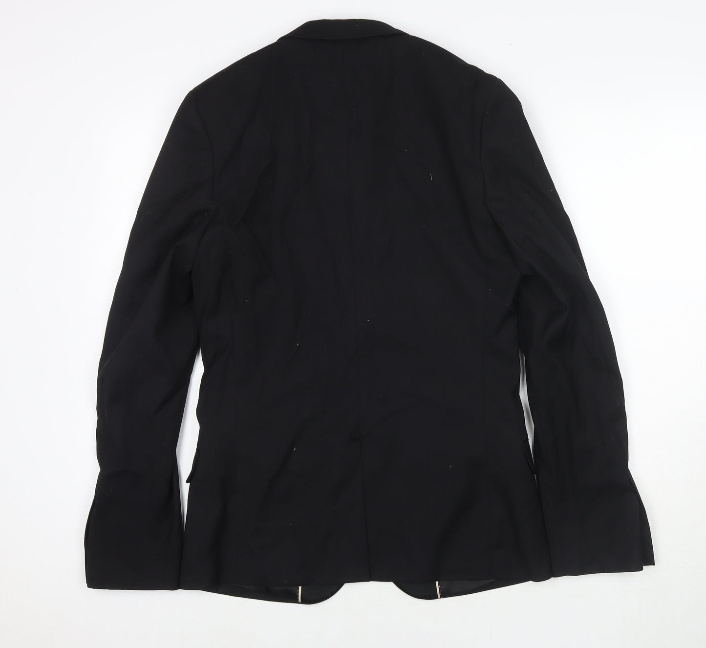 Topman Mens Black Polyester Jacket Suit Jacket Size 36 Regular