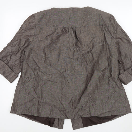 Ann Harvey Womens Brown Jacket Blazer Size 14 Button