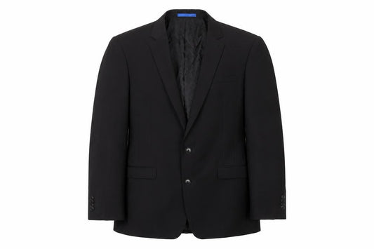 Front view of Next men’s black polyester jacket suit jacket, size 40, regular