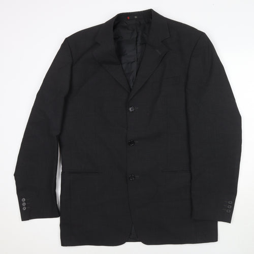 Ciro Citterio Mens Black Polyester Jacket Suit Jacket Size 40 Regular