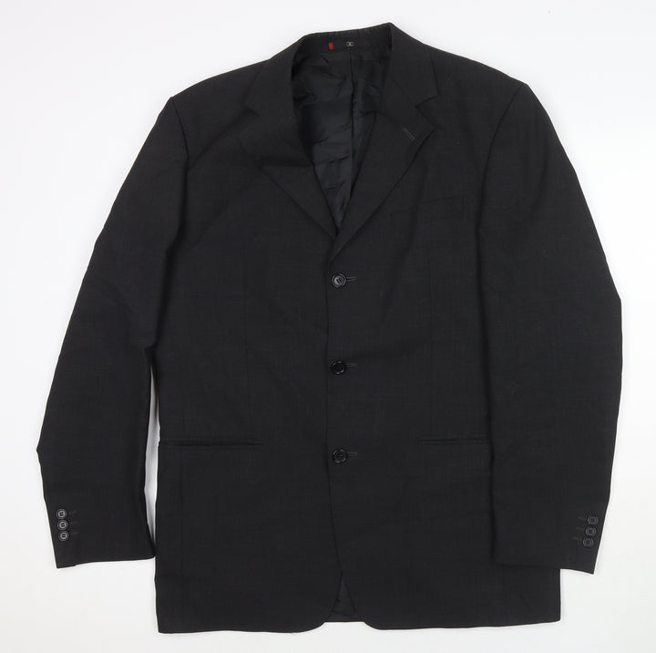 Ciro Citterio Mens Black Polyester Jacket Suit Jacket Size 40 Regular