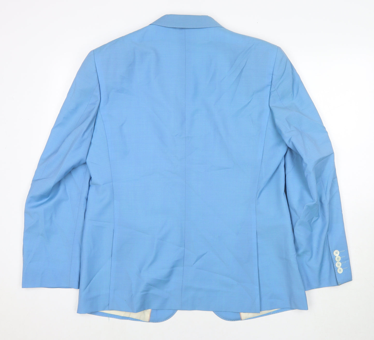 Moss Mens Blue Wool Jacket Suit Jacket Size 42 Regular