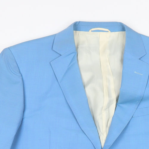 Moss Mens Blue Wool Jacket Suit Jacket Size 42 Regular