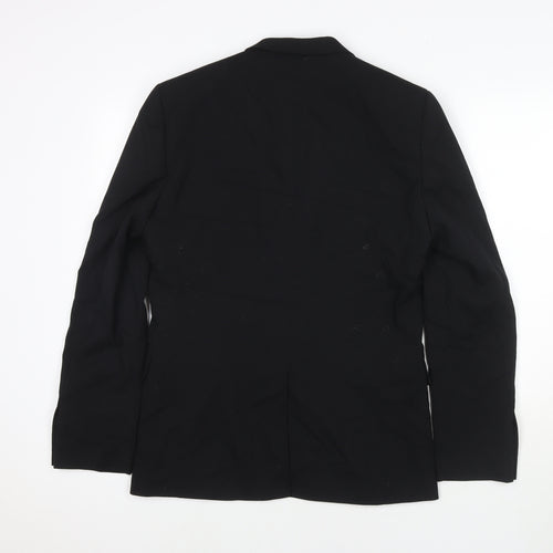 H&M Mens Black Polyester Jacket Suit Jacket Size 36 Regular