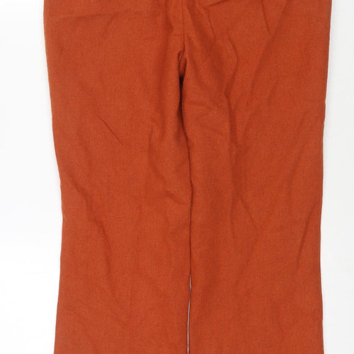 1923 Womens Orange Acrylic Trousers Size 10 L25 in Regular Zip