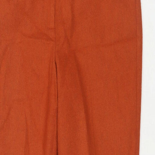 1923 Womens Orange Acrylic Trousers Size 10 L25 in Regular Zip