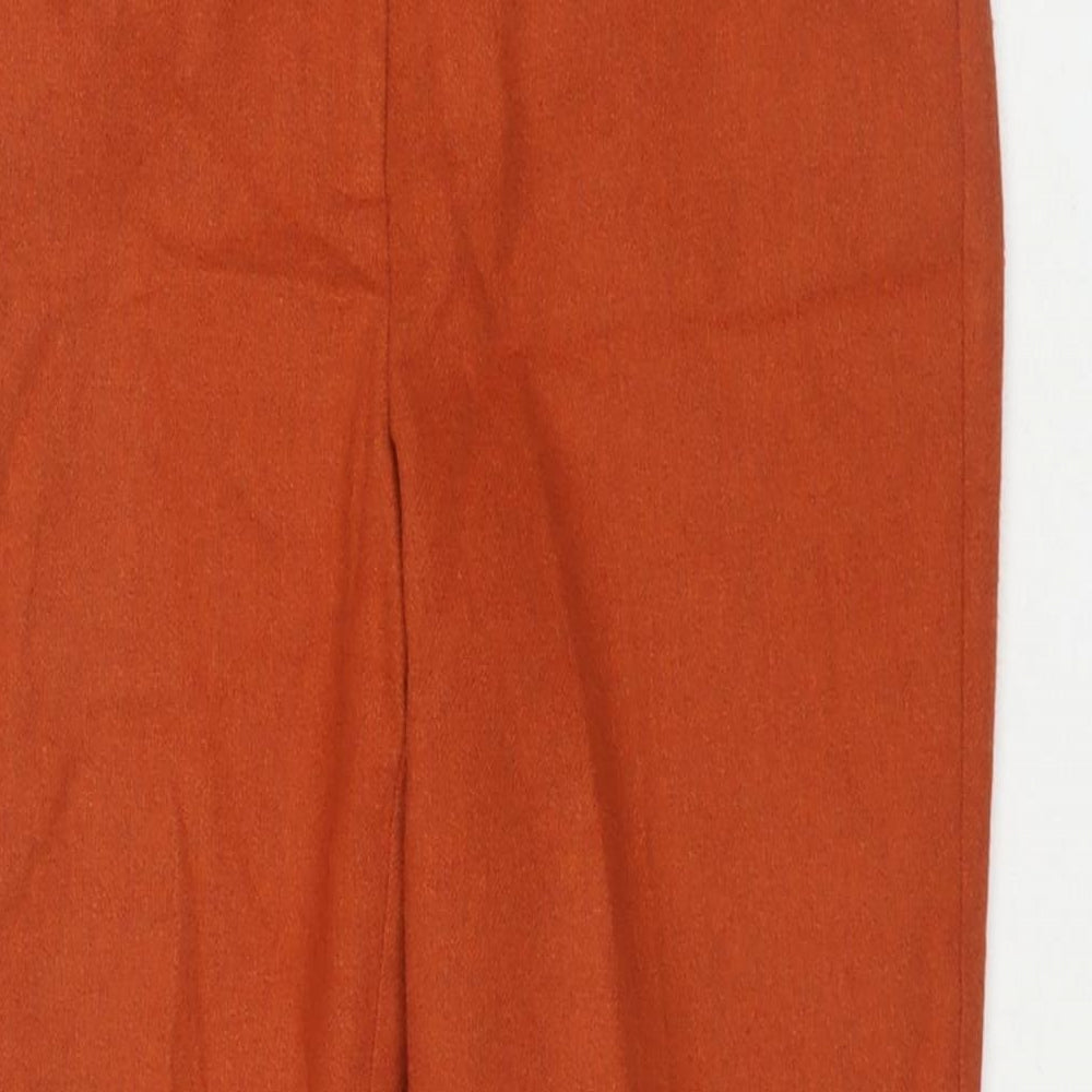 1923 Womens Orange Acrylic Trousers Size 10 L25 in Regular Zip