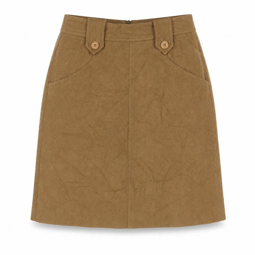 Great Plains London Womens Brown Wool A-Line Skirt Size 14 Zip