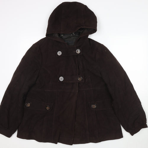 NEXT Womens Brown Overcoat Coat Size 20 Button