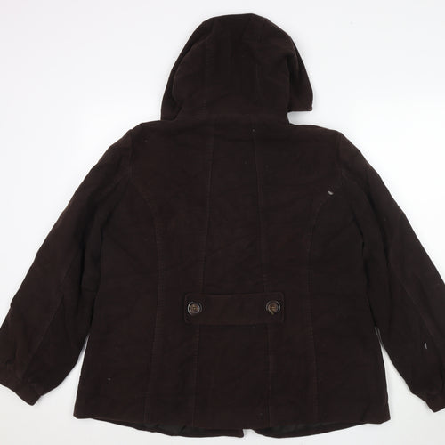 NEXT Womens Brown Overcoat Coat Size 20 Button