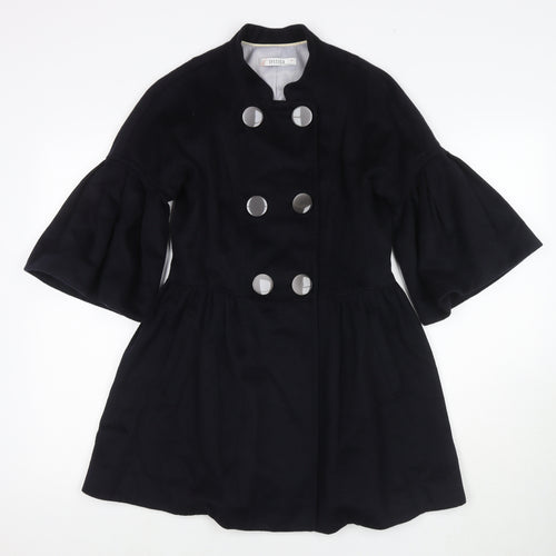 Jessica Womens Black Pea Coat Coat Size L Button