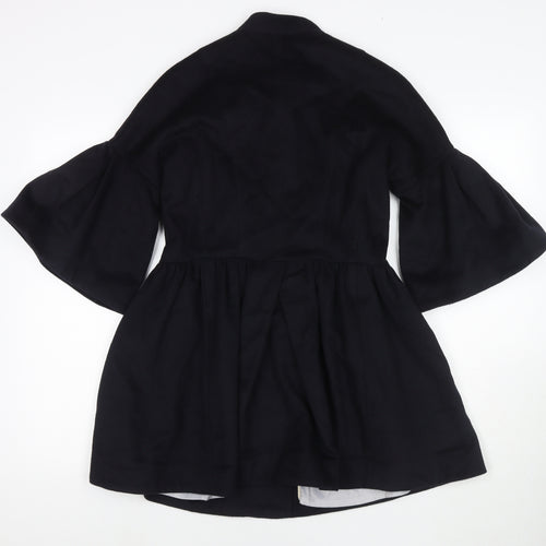 Jessica Womens Black Pea Coat Coat Size L Button