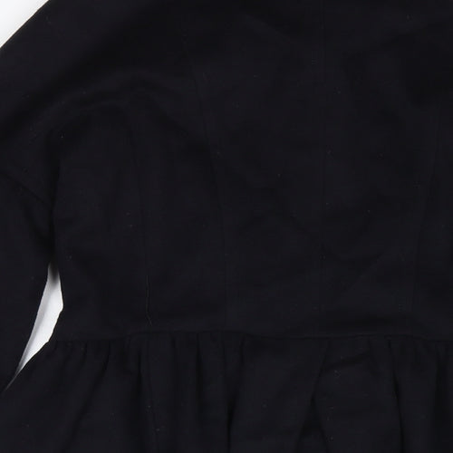 Jessica Womens Black Pea Coat Coat Size L Button