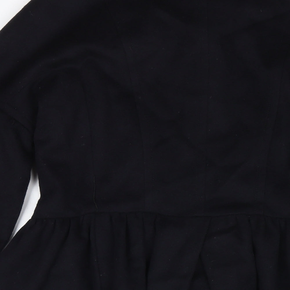 Jessica Womens Black Pea Coat Coat Size L Button