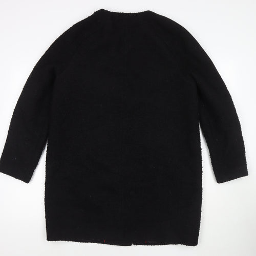 NEXT Womens Black Overcoat Coat Size 14 Zip