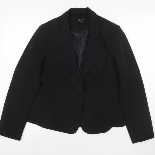 New Look Womens Black Jacket Blazer Size 12 Button