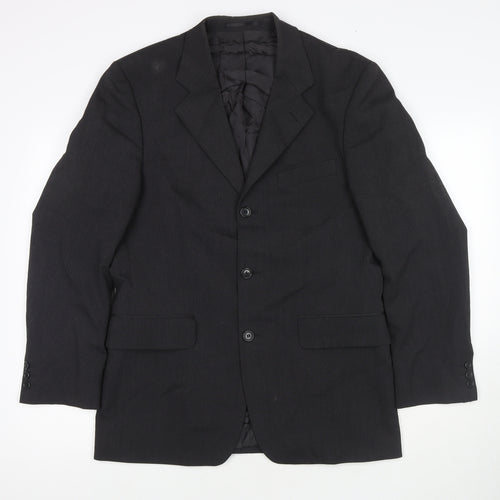 Burton Mens Black Polyester Jacket Suit Jacket Size 38 Regular