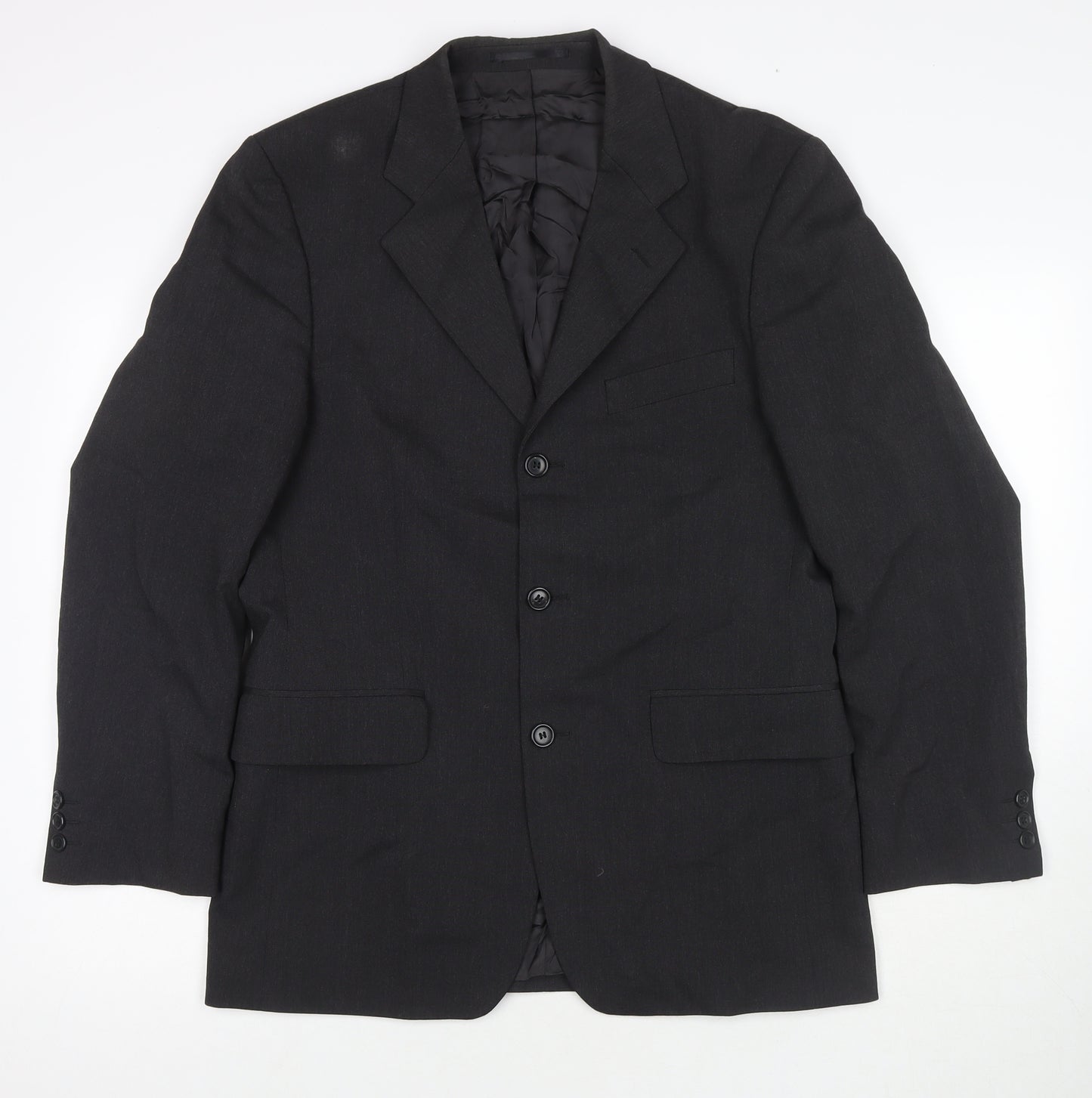 Burton Mens Black Polyester Jacket Suit Jacket Size 38 Regular