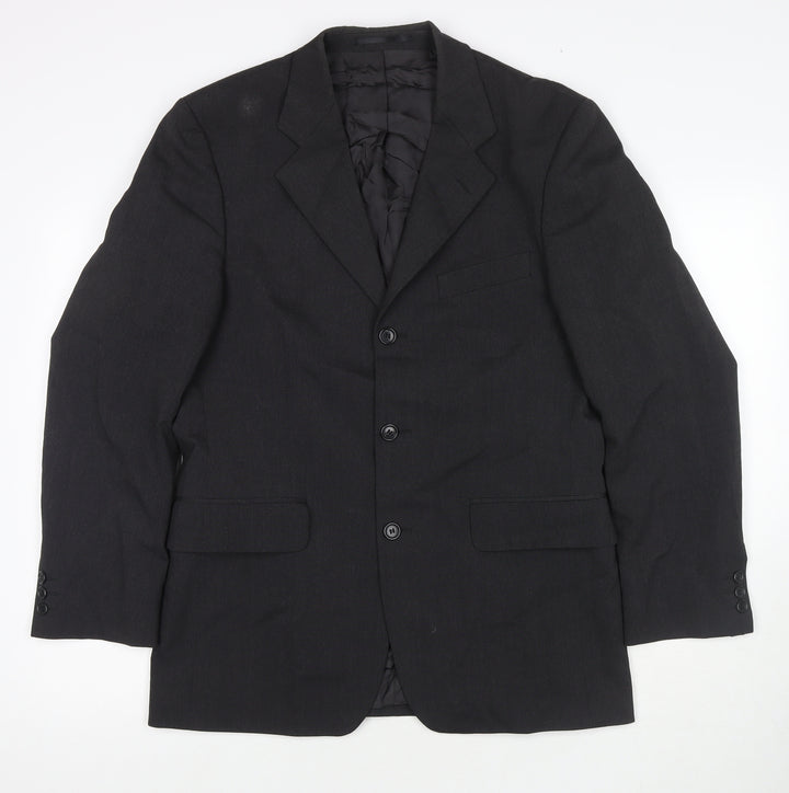 Burton Mens Black Polyester Jacket Suit Jacket Size 38 Regular