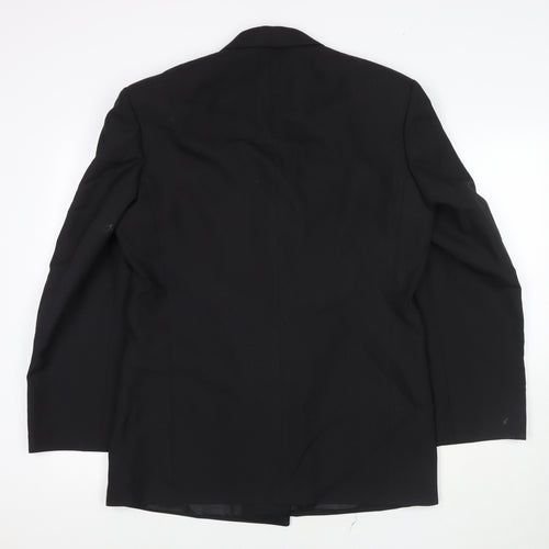 Marks and Spencer Mens Black Polyester Jacket Suit Jacket Size 38 Regular