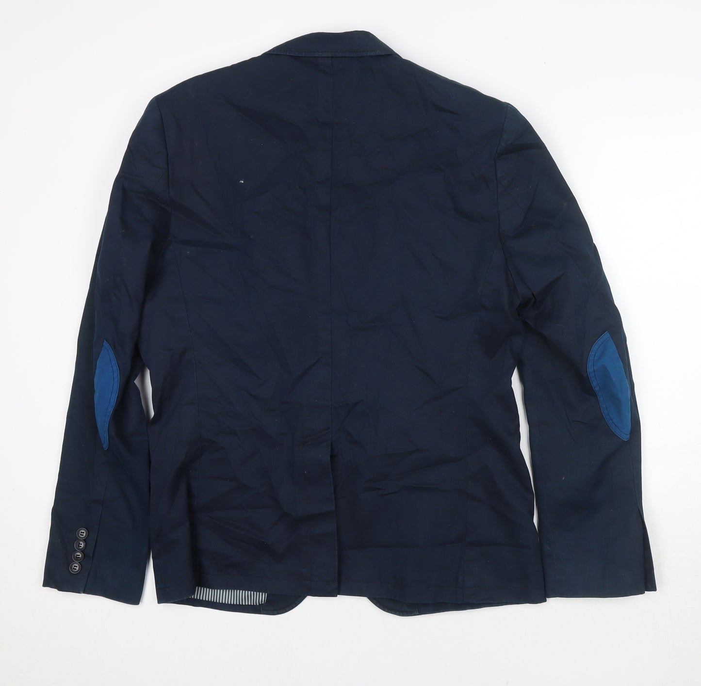 H&M Mens Blue Cotton Jacket Suit Jacket Size 44 Regular