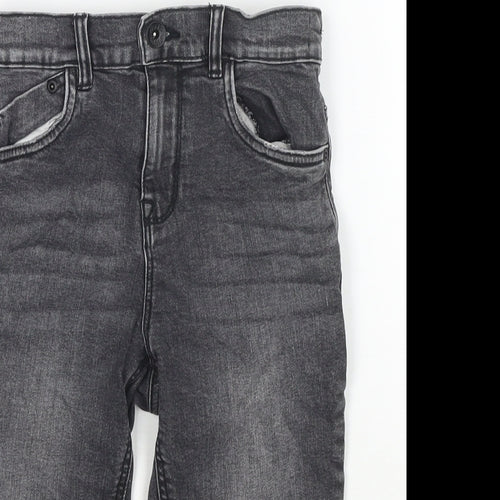 TU Boys Grey Cotton Bermuda Shorts Size 8 Years L8 in Regular Zip