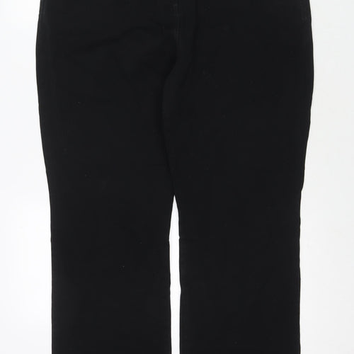 Marks and Spencer Womens Black Cotton Straight Jeans Size 20 L30 in Regular Zip