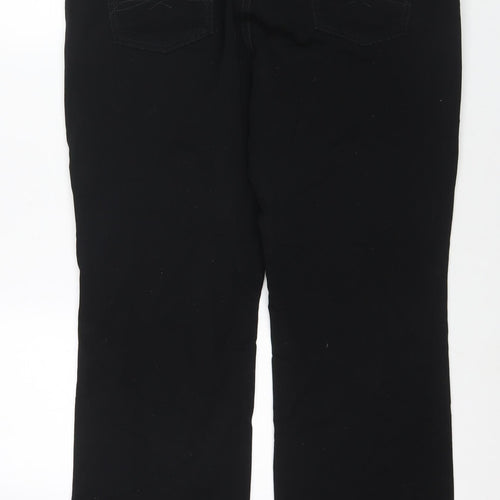 Marks and Spencer Womens Black Cotton Straight Jeans Size 20 L30 in Regular Zip