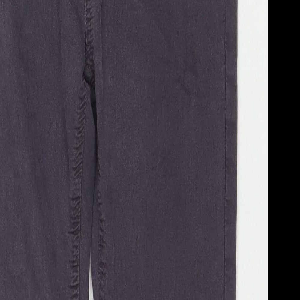Fat Face Womens Grey Cotton Skinny Jeans Size 16 L27 in Regular Zip