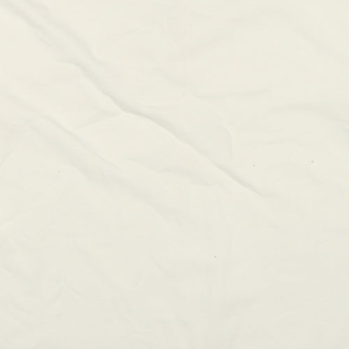 Equorian Womens Ivory Cotton Basic T-Shirt Size 14 V-Neck - Size 14-16