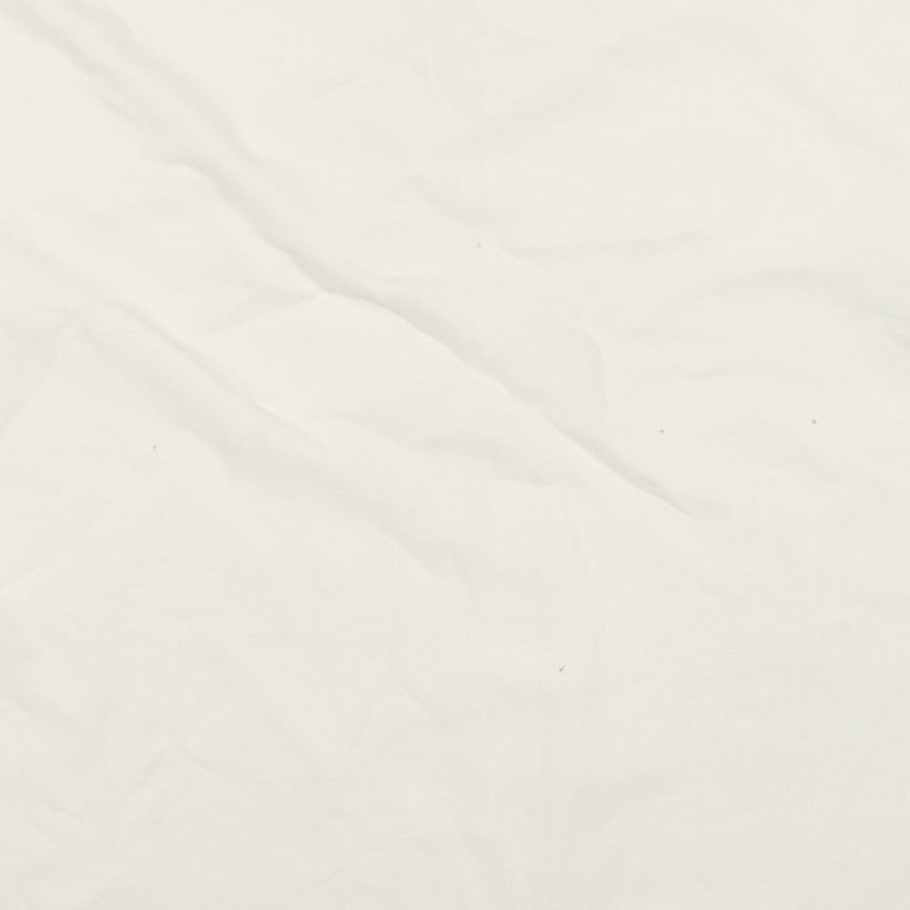 Equorian Womens Ivory Cotton Basic T-Shirt Size 14 V-Neck - Size 14-16