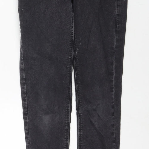 Topshop Womens Black Cotton Skinny Jeans Size 25 in L32 in Regular Zip