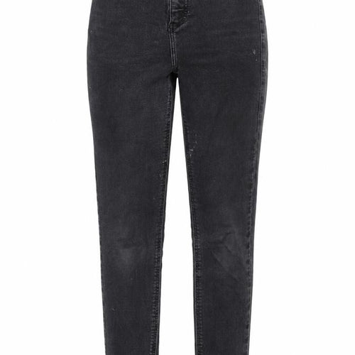 Topshop Womens Black Cotton Skinny Jeans Size 25 in L32 in Regular Zip
