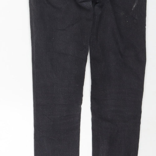 Topshop Womens Black Cotton Skinny Jeans Size 25 in L32 in Regular Zip