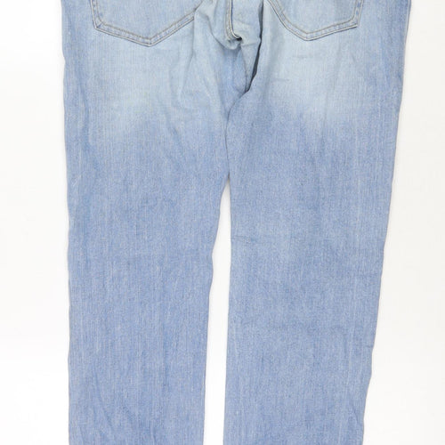 H&M Mens Blue Cotton Straight Jeans Size 33 in L32 in Regular Zip