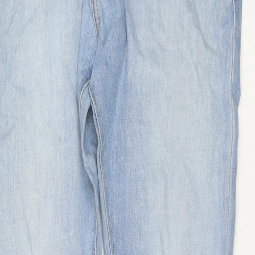 H&M Mens Blue Cotton Straight Jeans Size 33 in L32 in Regular Zip