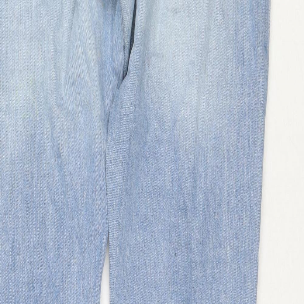 H&M Mens Blue Cotton Straight Jeans Size 33 in L32 in Regular Zip