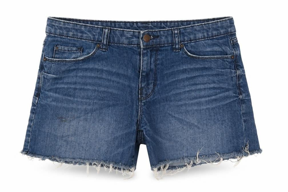 Premium Denim Womens Blue Cotton Cut-Off Shorts Size 8 L4 in Regular Zip
