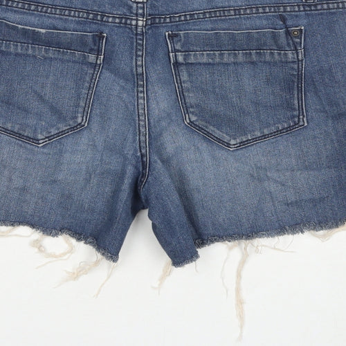 Premium Denim Womens Blue Cotton Cut-Off Shorts Size 8 L4 in Regular Zip