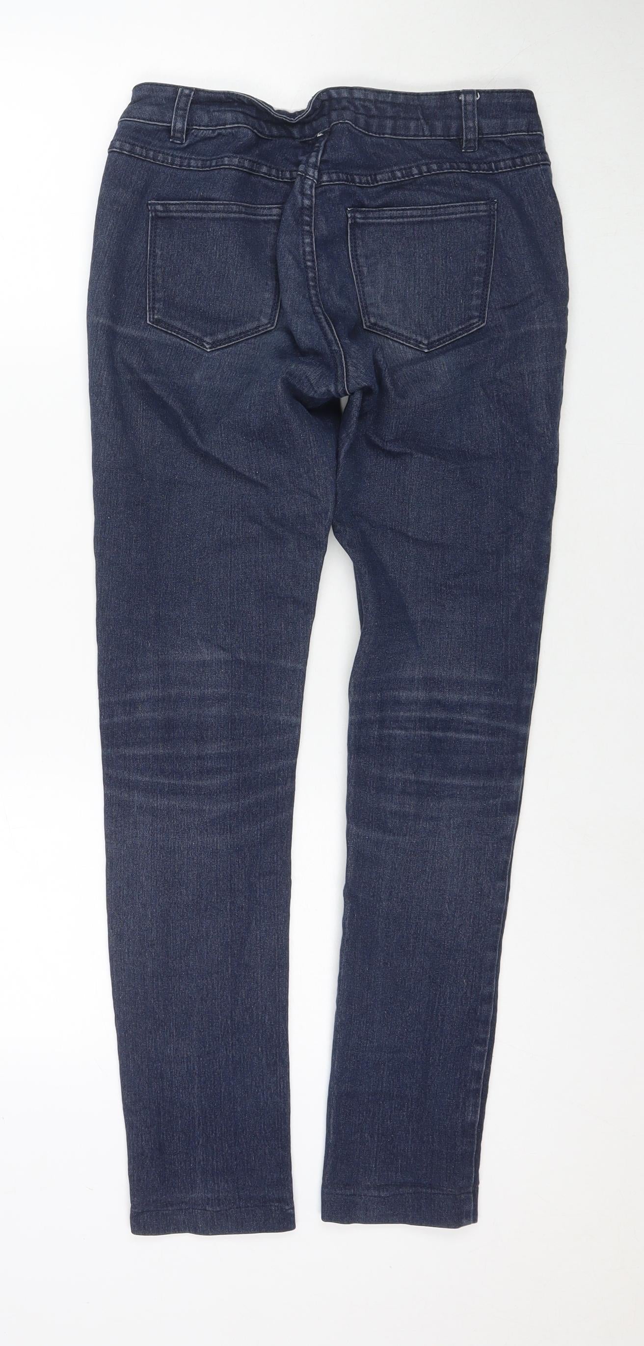 Skinny Womens Blue Polyester Blend Skinny Jeans Size 28 in L32 in Regular Zip